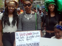 Protesters displayed placards expressing their sentiments at Saturday's Union Square Park rally in New York City