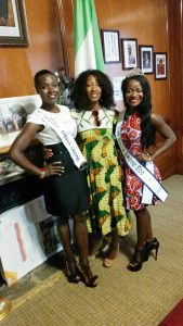 From right to left Ruby B. Johnson, Dr. Fuambai Sia Ahmadu and Ms. Ramzhain Suma, former Miss Sierra Leone Heritage