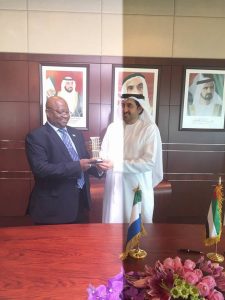  Amb.-Timbo-receiving-souvenir-from-UAE-Minister-after-signing-agreement